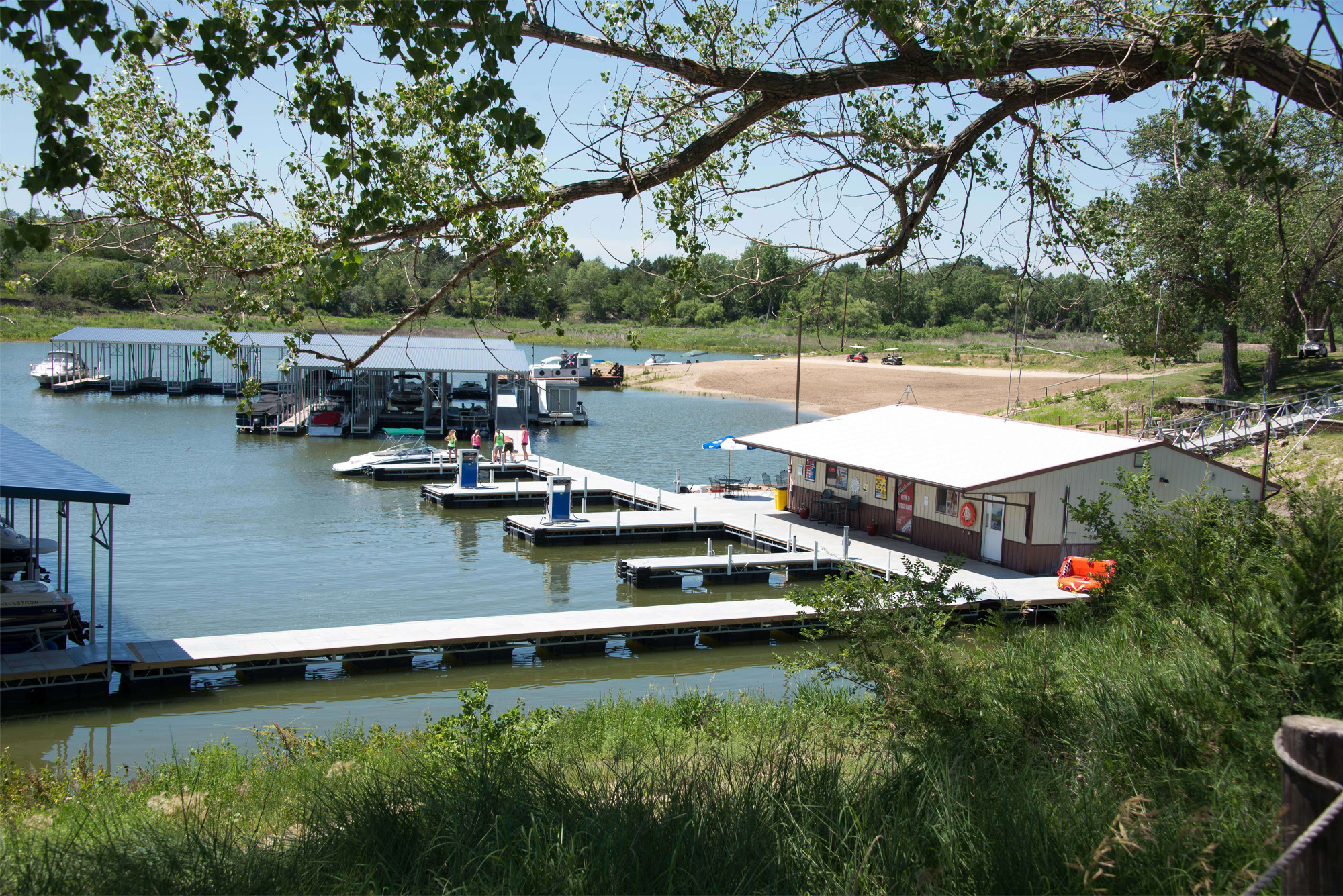 boat dock on harlan county lake